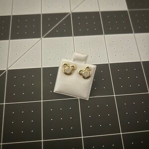 Elegant Gold laminated and Silver Bear Earrings